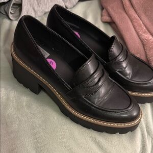 Black Leather Loafers dolce vida